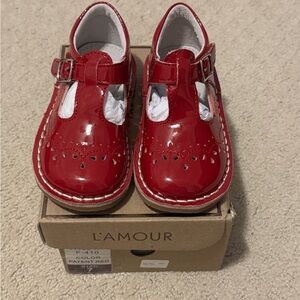 L'Amour Patent Red Kids Dress Shoes